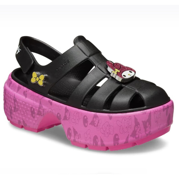 CROCS x HELLO KITTY AND FRIENDS MY MELODY AND KUROMI STOMP SANDAL size 7 NEW - Picture 1 of 9